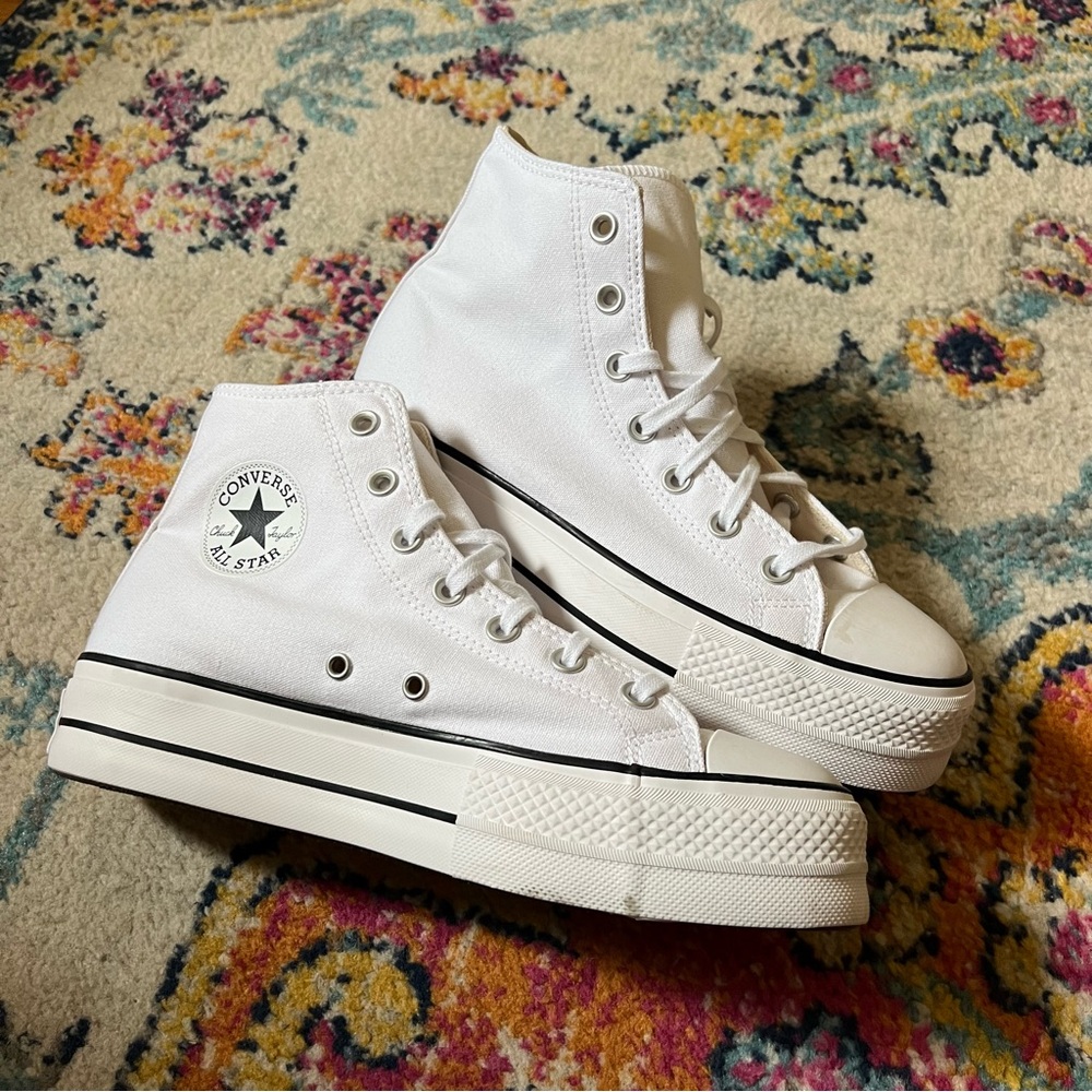 White Platform High Top Converse